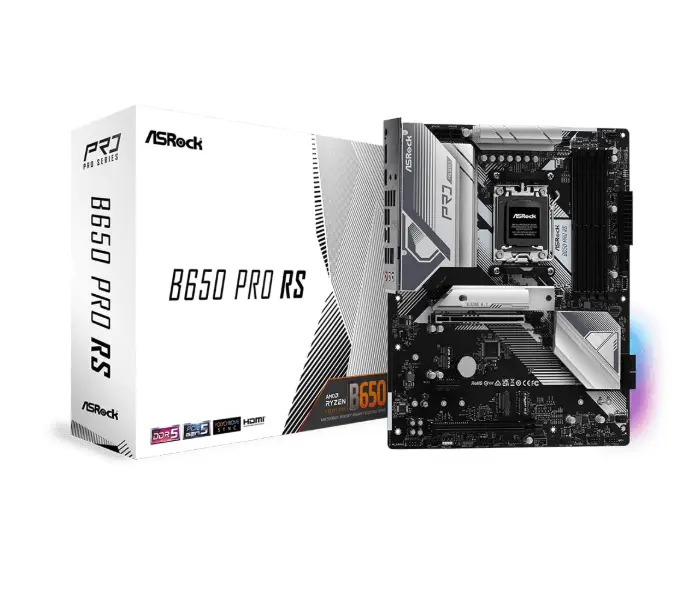 ASRock B650 PRO RS Socket AMD AM5/ Chipset AMD B650/ DDR5/ SATA3 & M.2 ATX Motherboard